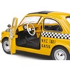 1965 Fiat 500 L Yellow "NYC Taxi" New York City 1/18 Diecast Model Car by Solido - 3 of 4