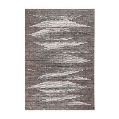 8'x10' Marconi Wool Pattern Rug Natural with Ivory - Anji Mountain