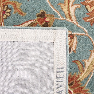 Elegant Heritage Blue and Brown Hand-Tufted Wool Runner Rug