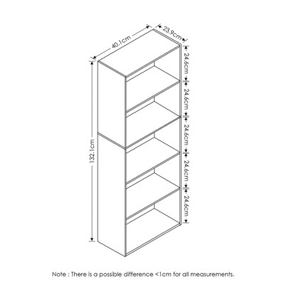 Sleek 5-Tier White Engineered Wood Open Shelf Bookcase