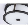 Progress Lighting Mast 2-Light Flush Mount, Antique Bronze, Etched Glass Shade - 4 of 4