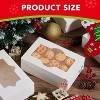 Joyfy 24 Pcs Christmas Cookie Boxes with Window, White Bakery Boxes Gift Boxes for Pastries Cupcakes Xmas Holiday Treats - 4 of 4