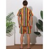 Lars Amadeus Men's Vacation Beach Rainbow Shirt and Shorts Set 2 Pieces - 3 of 4