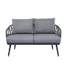 Sapphtopaz Patio Furniture Set Woven Rope Loveseat Conversation Outdoor Chairs Coffee Table with Wood Table Top Patio Chairs for Pool, Terrace - 2 of 4