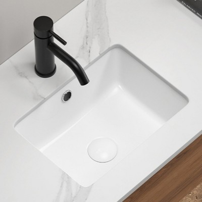 SEVOBAL Bathroom Sinks Modern Undermount Porcelain Bathroom Sink White Vanity Basin Easy to Clean Durable Design,White, 18.9"*15.4"*11.1"