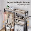 Double Row Over Washer and Dryer Shelves, 5 Tiers Laundry Room Storage and Organizer Standing Shelf, Heavy Duty Freestanding Clothes Drying Rack - 3 of 4