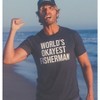 Mens Worlds Okayest Fisherman T Shirt Funny Fathers Day Fishing Tee - Crazy Dog Men's T Shirt - 2 of 4