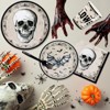 Hachikiko Halloween Party Supplies Kit, Skull Bats Disposable Tableware - Includes Dinner & Dessert Plates, Napkins, Cups & Forks - Serve 24 - 3 of 4