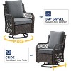 3 Piece Outdoor Patio Set, Wicker Rocking Bistro Set with 2 Swivel Chairs & Tempered Glass Top Table - 3 of 4