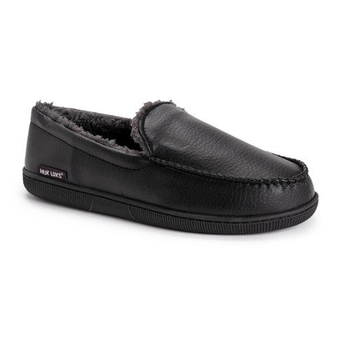 Faux leather mens on sale slippers