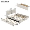 VASIP Queen Upholstered Platform Bed with Twin Trundle & 2 Drawers, Beige Storage Bed Frame for Bedroom - 3 of 4