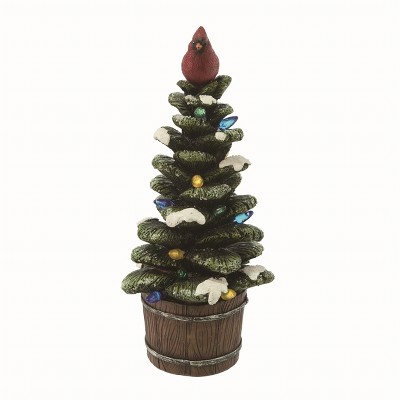 Transpac Resin Multicolor Christmas Light Up Cardinal on Tree