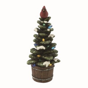 Transpac Resin Multicolored Christmas Light Up Cardinal on Tree - 1 of 2