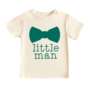 The Juniper Shop Little Man Bow Tie Toddler Short Sleeve Tee - 2T - Cream - 1 of 4