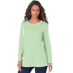 Roaman's Women's Plus Size Long Sleeve Crewneck Ultimate Tee - 1 of 4