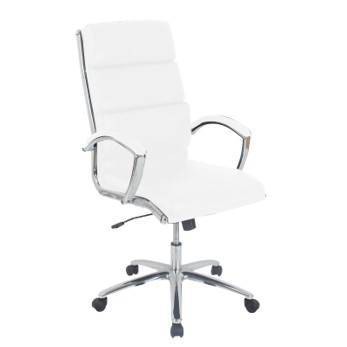 Bonded Leather High-Back Executive Chair Ice White - Global Furniture