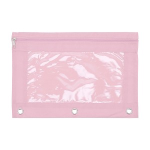 Unique Bargains Pencil Case for 3 Ring Binder Smooth Zipper Transparent Window for Folders - 1 of 4
