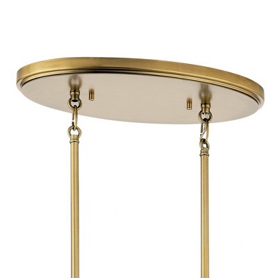 Brushed Brass 8-Light Oval Chandelier with Clear Glass Shades