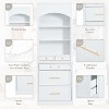 Vynxaria 83.7in White Pantry Set Modern Faux Marble 5 Drawers Adjustable Shelf Freestanding Hutch - 4 of 4