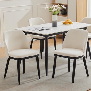 Modern Dining Chairs Set of 2, Upholstered Seating with Solid Wood Legs for Kitchen and Dining Room - 1 of 4