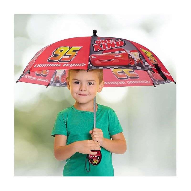 Lightning McQueen Boy's Umbrella- Age 3-6- Red, 2 of 3