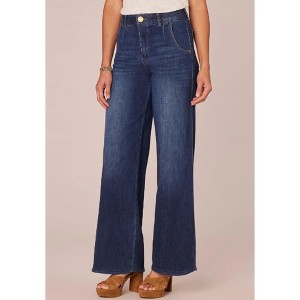 Women's Skyrise Wide Leg Tulip Hem Jeans - Democracy - 1 of 4