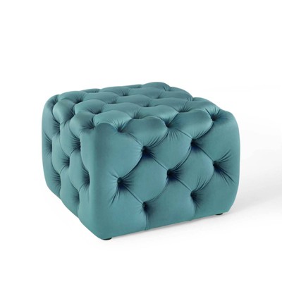 blue velvet ottoman target