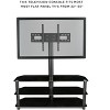 Mount-It! Floor Standing TV Stand w/ 3 Tiered Tempered Glass Equipment Shelves | Entertainment Center w/ Glass Shelves & Flat Screen Mounting Bracket - 2 of 4