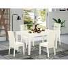 5-Piece Linen White Finish Solid Wood Top - Dining Room Set - Seats-4 - 2 of 4