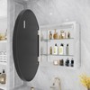 WallBeyond 24" Aluminum Round Door Cabinet Vanity Mirror Black - 2 of 4