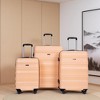 Gulches Expandable 3 Piece Luggage Sets PC Lightweight & Durable Suitcase with Two Hooks, Spinner Wheels, TSA Lock, (21/25/29) Peach - 2 of 4