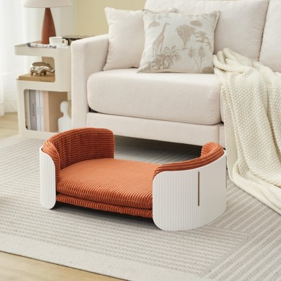 Bencmate Pet Bed Scandinavian Style Cat Couch with Removable Cover Elevated Design for Indoor Cats, Multicolor, 33.46"*20.07"*10.23"