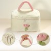 Unique Bargains Large Cute Tulip Flower Pattern Makeup Bags and Organizers 1Pc - 3 of 4