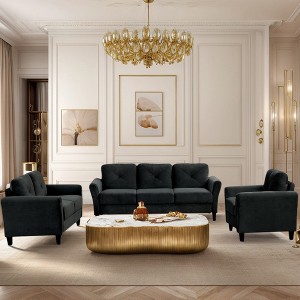 GDFStudio Klee Modern 6-Seater Velvet Upholstered Seating Set with Thick Cushions - 1 of 4