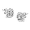 Haus of Brilliance Silver 1/2 Cttw Round-Cut Diamond Halo Cluster Stud Earring - 3 of 4