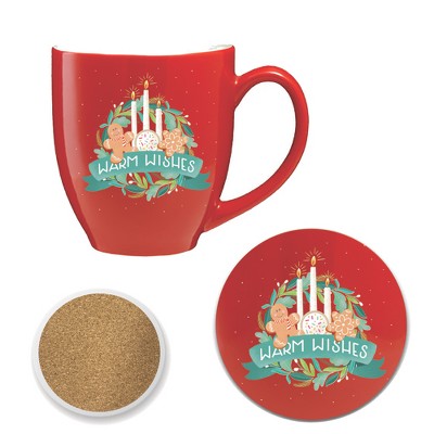 Courtside Market Lets Get Merry VII 16 oz Café Mug & Coaster Set