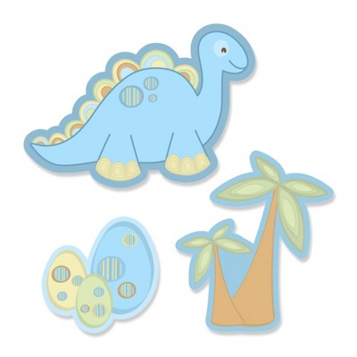 Big Dot of Happiness Baby Boy Dinosaur - DIY Shaped Baby Shower Cut-Outs - 24 Count