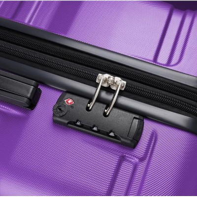 Vynxaria 3-Piece Purple Expandable ABS Hardshell Luggage Set 20/24/28" Spinner Wheels TSA Lock