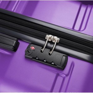 Vynxaria 3-Piece Purple Expandable ABS Hardshell Luggage Set 20/24/28" Spinner Wheels TSA Lock - 1 of 4