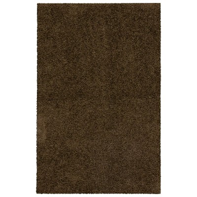 Traditional Solid Long Pile Indoor Area Rug, 5' x 7'