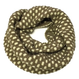 Wrapables Two Tone Warm Winter Knit Infinity Scarf, Brown & Beige - 1 of 4