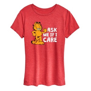 Women's - Garfield - Ask Me If I Care Short Sleeve Graphic T-Shirt - 1 of 4