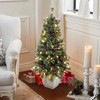 LuxenHome 4Ft Pre-Lit Artificial Pine Tree Potted Green - 4 of 4