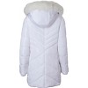 Sportoli Women Long Quilted Plush Lined Outerwear Puffer Jacket Winter Coat with Fur Hood - 3 of 4