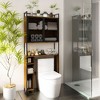 FUFU&GAGA Over-The-Toilet Shelf Bathroom Organizer with Sturdy Iron Frame and Wood Grain Panel - 3 of 4