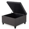 Sapphtopaz Tufted Square Ottoman with Storage, Multi-Functional Coffee Table, Footrest & Extra Seating, Upholstered Ottoman Bench with Nailhead Trim - 4 of 4
