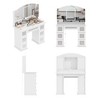 FUFU&GAGA White Vanity Table with Arched Three-in-One Mirror and Adjustable Lighting Perfect Makeup Companion - 4 of 4