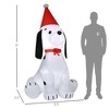 CIPACHO 6ft Christmas Inflatables Outdoor Decorations - Puppy Dog Wearing Santa Hat, Blow-Up Yard Christmas Decor - 2 of 4
