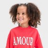 Grayson Mini Toddler Girls' Amour French Terry Sweatshirt - Red - 2 of 4