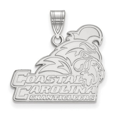 Black Bow Jewelry 14k White Gold Coastal Carolina Chanticleers NCAA Large Pendant